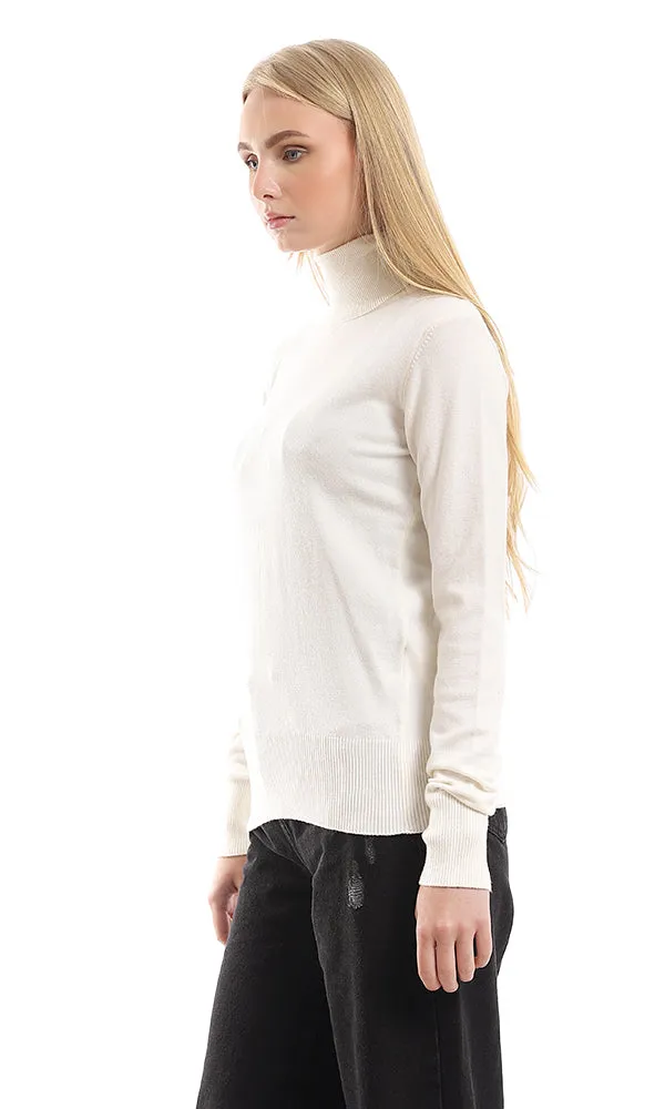 96182 Basic Turtle Neck Off White Pullover