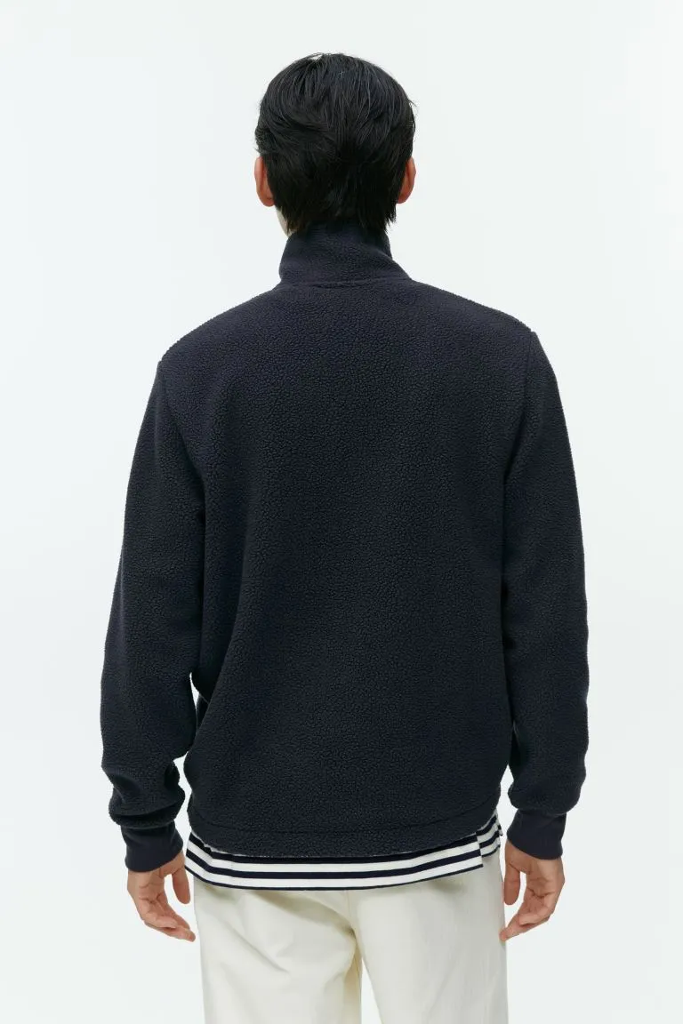 ARKET fleece sweater with short zip