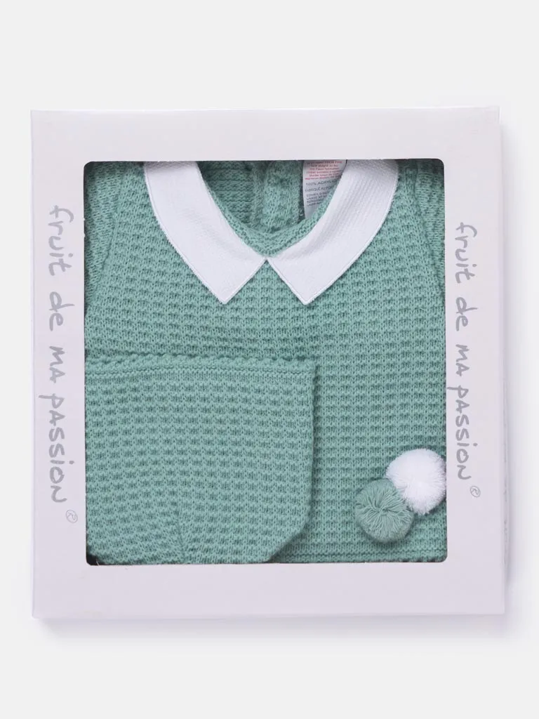 Baby Boy 3-Piece Waffle Knit Gift Box Set - Mint