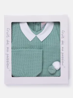 Baby Boy 3-Piece Waffle Knit Gift Box Set - Mint