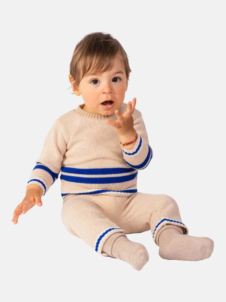 Baby Boy Carlos Collection Knitted 3 piece set - Beige