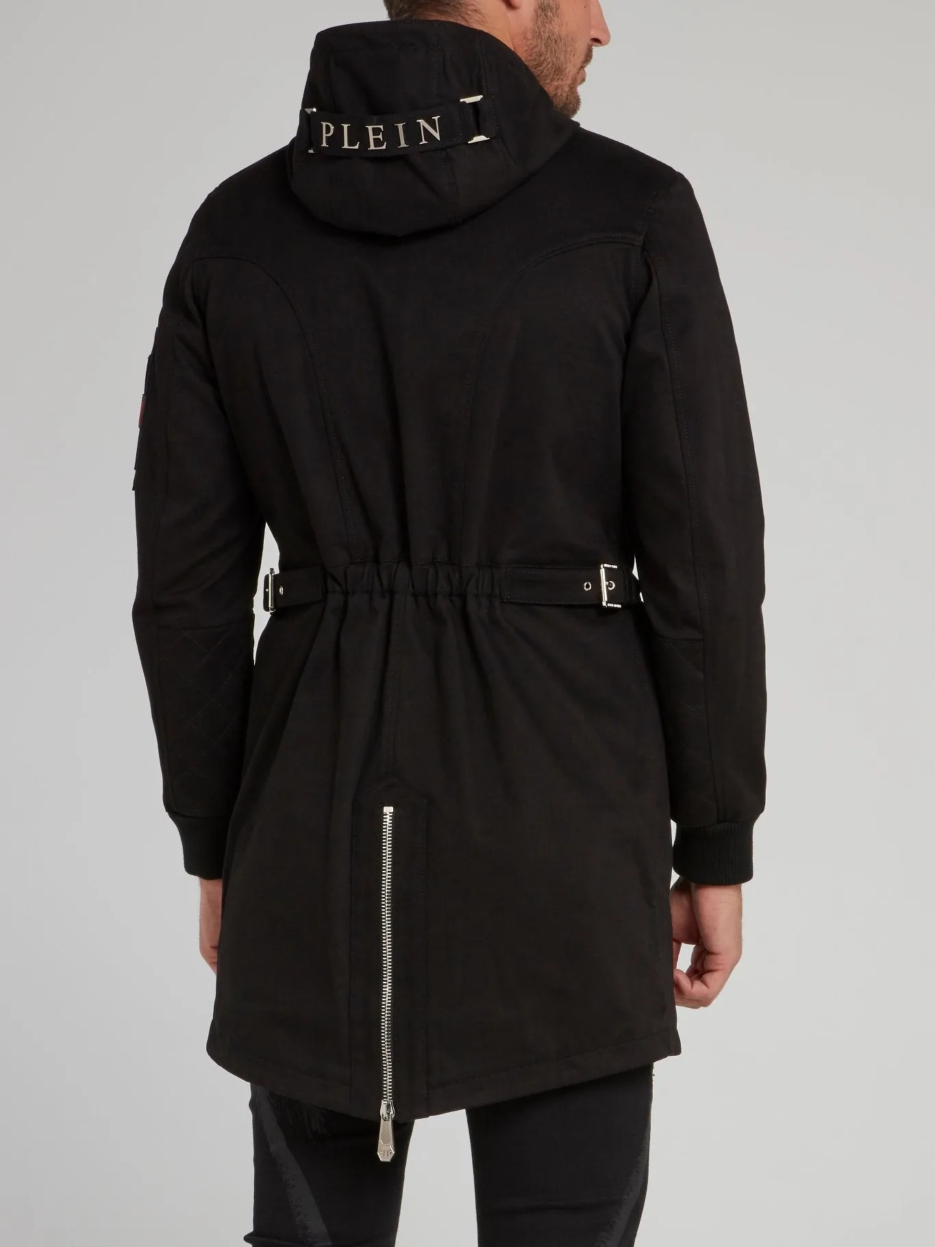 Black Belted Hooded Parka