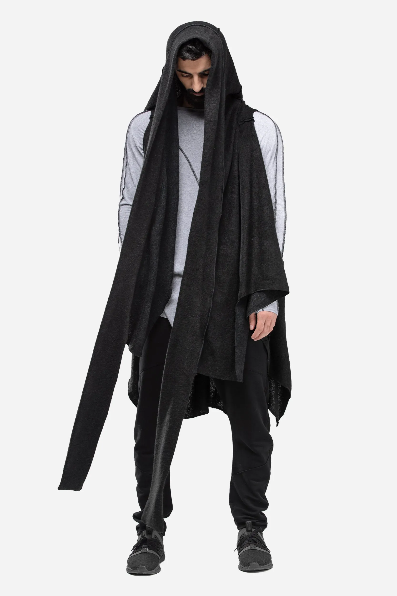 Black sleeveless coat