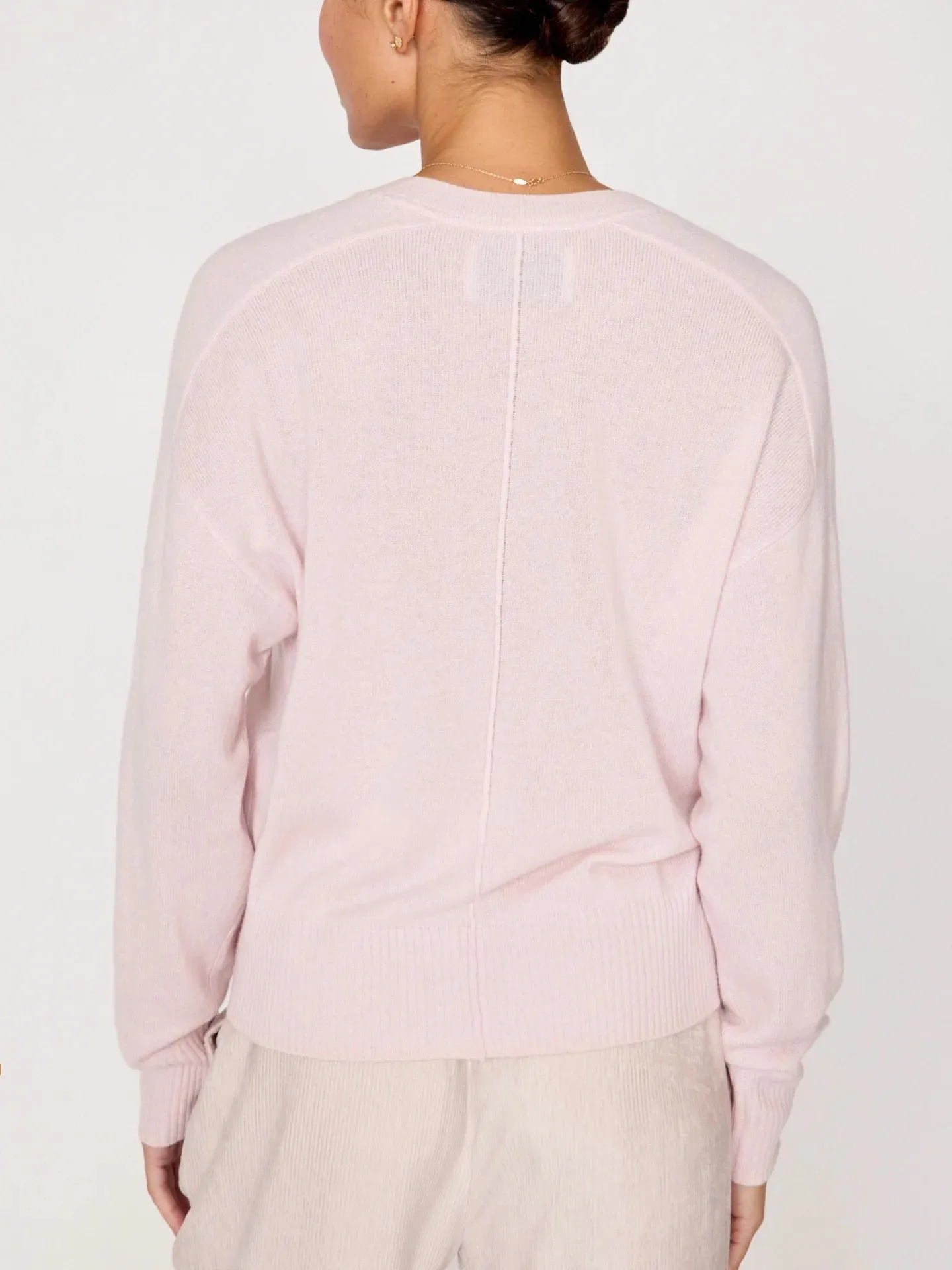 Brochu Walker Leia Vee Sweater Rose Quartz