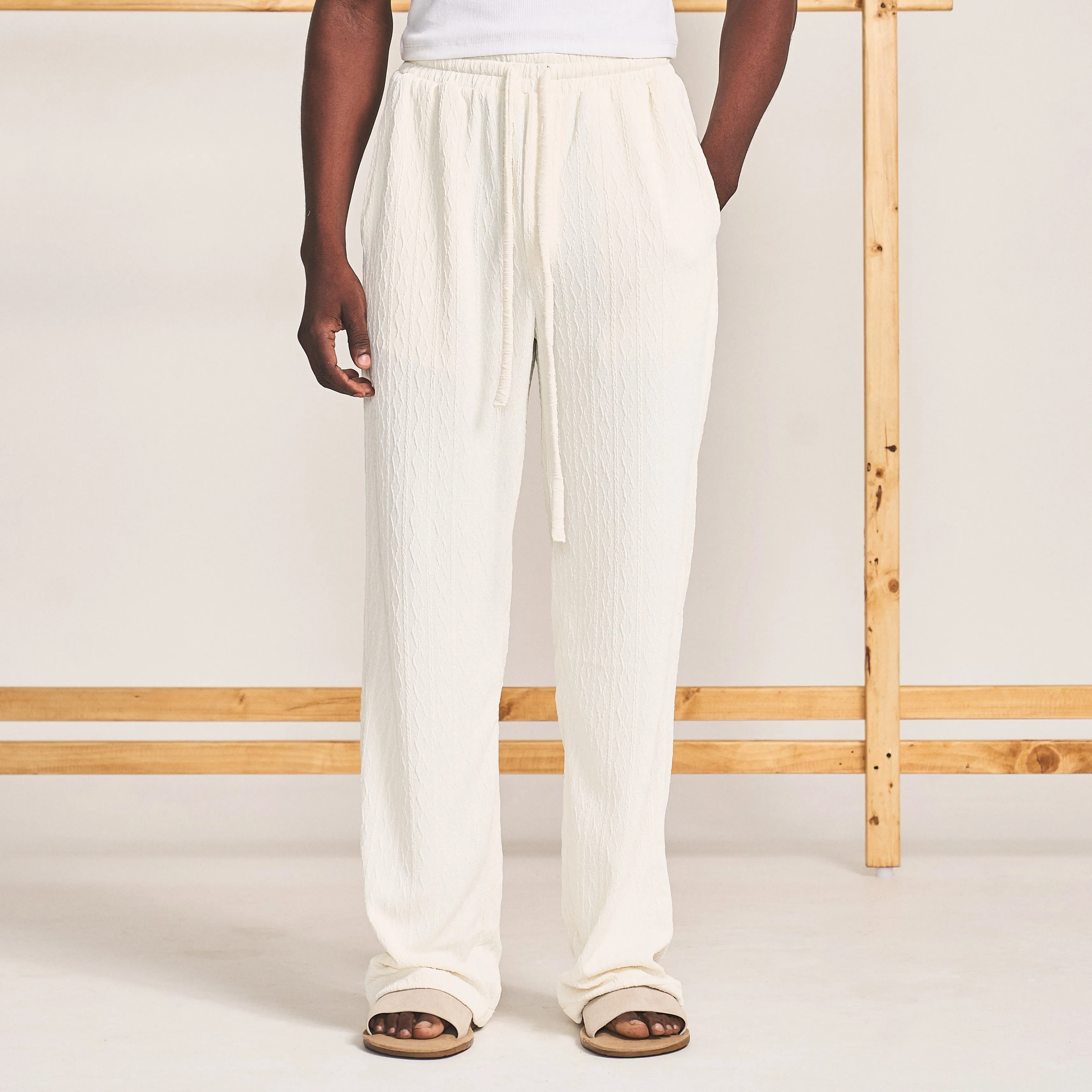 CABLE KNIT TROUSERS