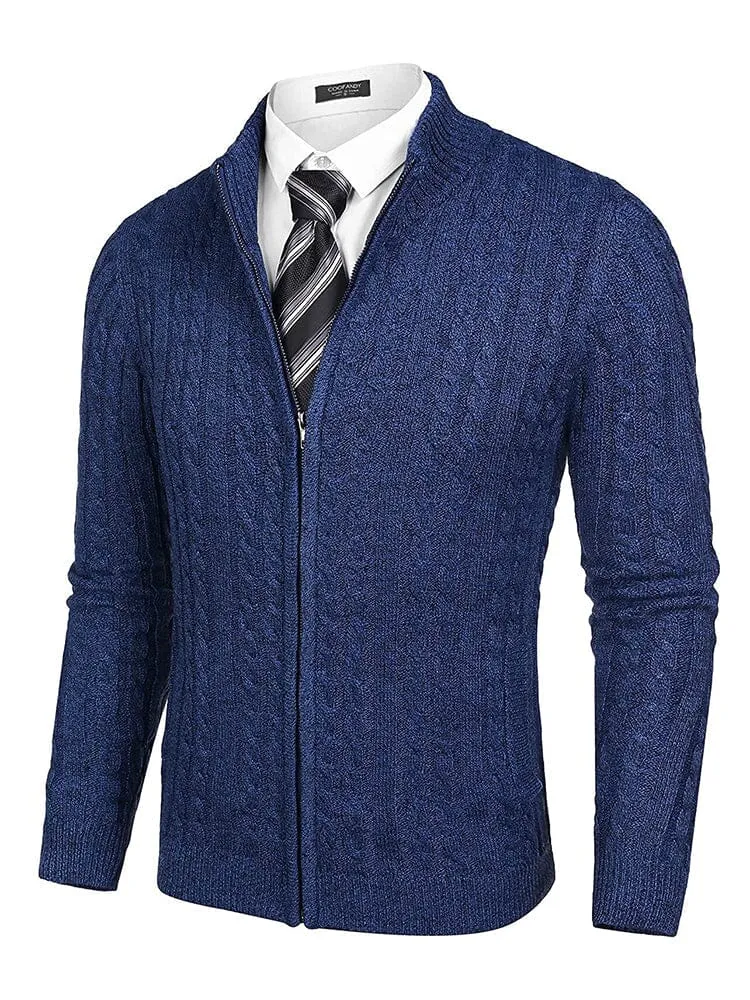 Cardigan Knitted Zip Up Sweater with Pockets (US Only)