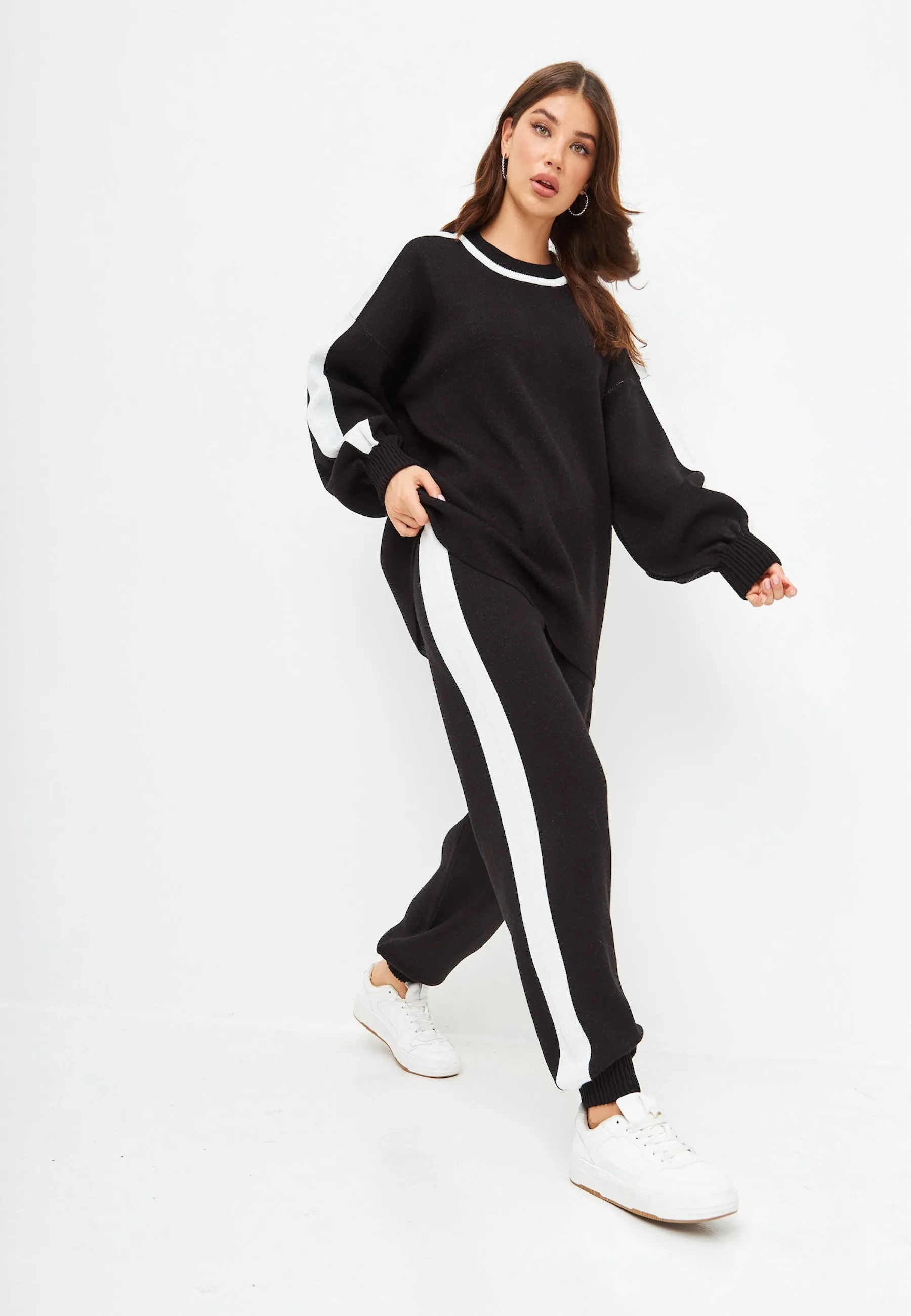 CG Knitted Jogger set - Black/White