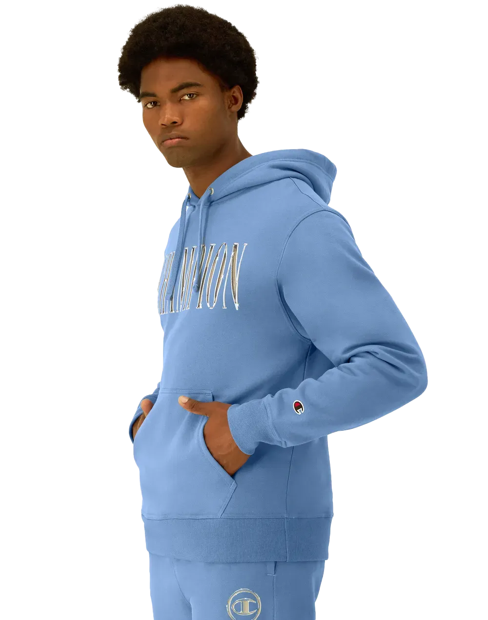 Champion Men's Powerblend Hoodie, Chrome Champion