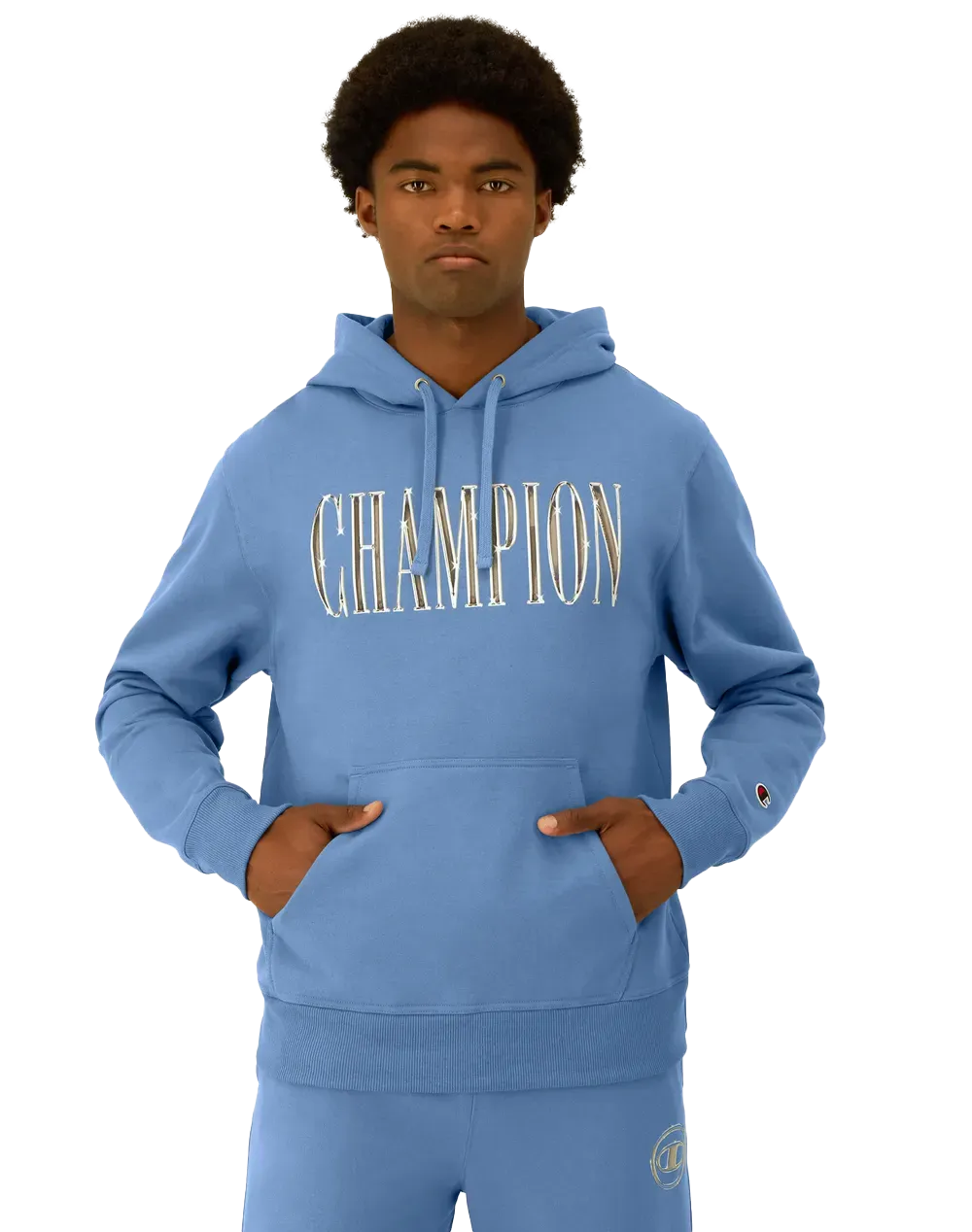 Champion Men's Powerblend Hoodie, Chrome Champion