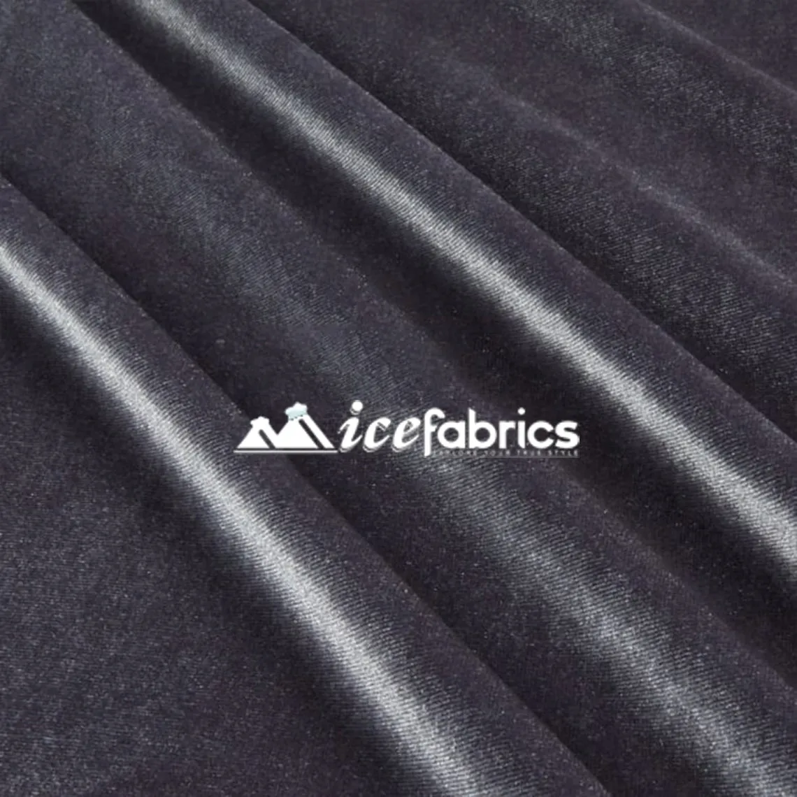 Charcoal Poly Spandex 4 Way Stretch Velvet Fabric/ super Soft