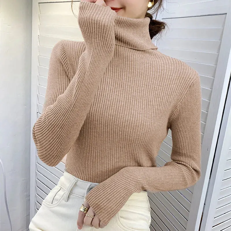 cold weather outfits Joskaa Women Turtleneck Cashmere Warm Sweater Long Sleeve Knitted Soft Pullovers Jumpers Basic Sweaters For Women 2024 Autumn Winter