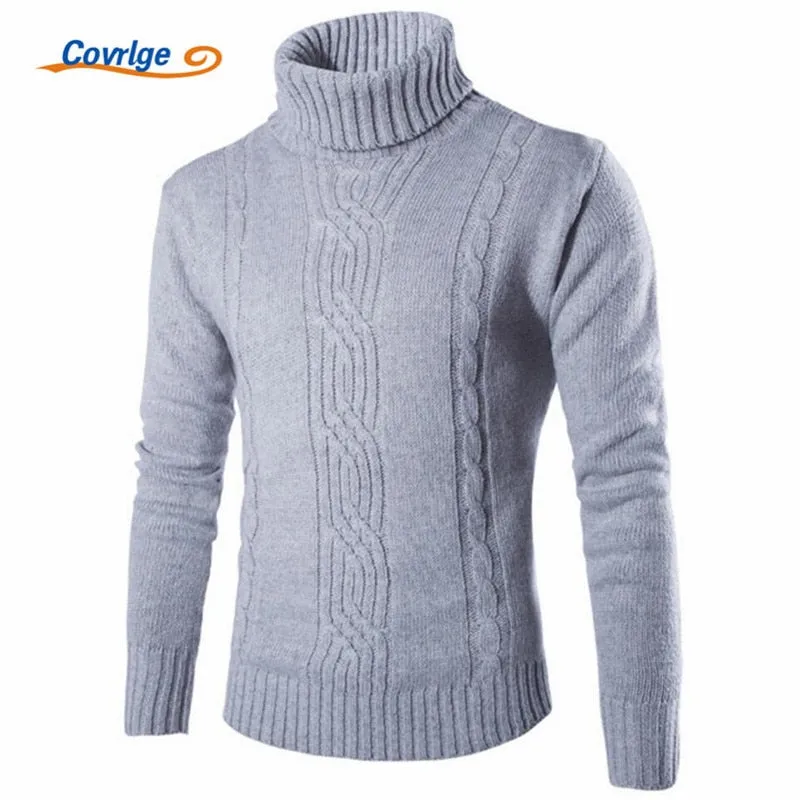 Covrlge Pullover Slim Warm Lapel Jacquard Hedging British Sweater