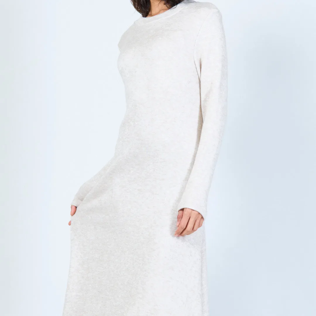 Cozy knit long-sleeve midi dress wholesale