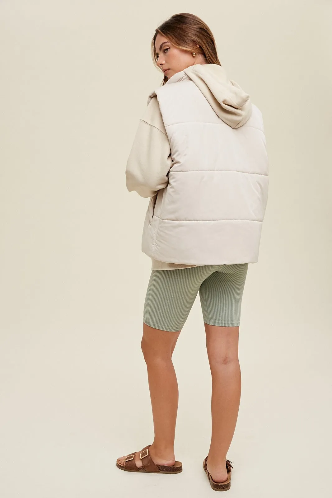 Ecru Puffer Vest