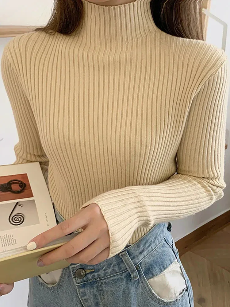 FashionSierra Autumn Winter Pullovers Long Sleeve Casual Warm Basic Knit Jumpers Top Sweater