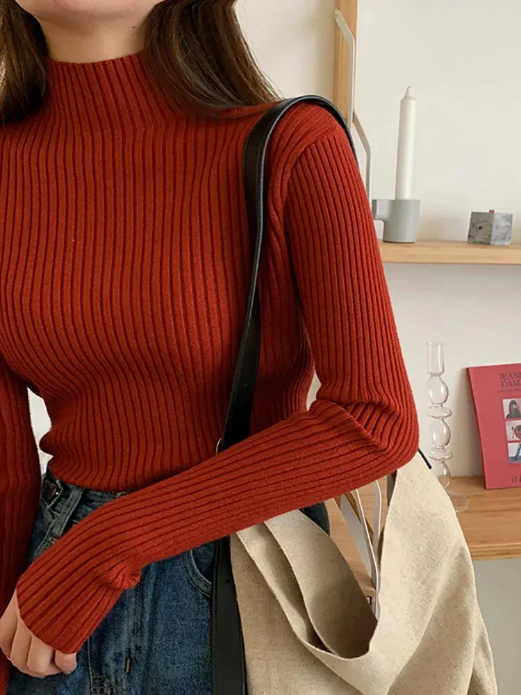 FashionSierra Autumn Winter Pullovers Long Sleeve Casual Warm Basic Knit Jumpers Top Sweater