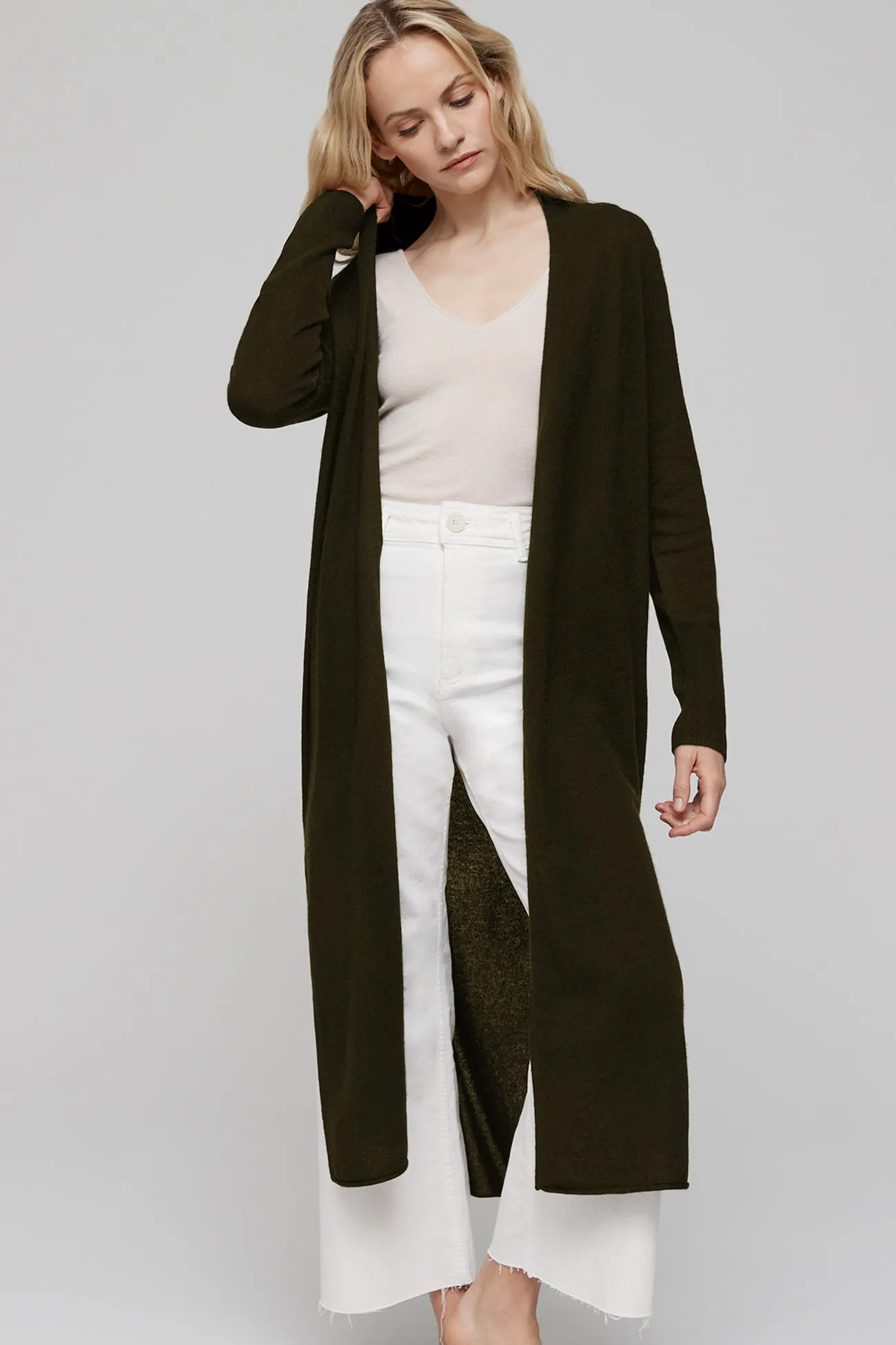 FAYE LONGLINE CASHMERE CARDIGAN