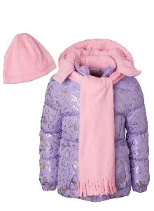 Heart Foil Print GWP Puffer Lilac