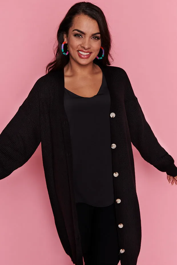 Hemi Black Longline Cardi