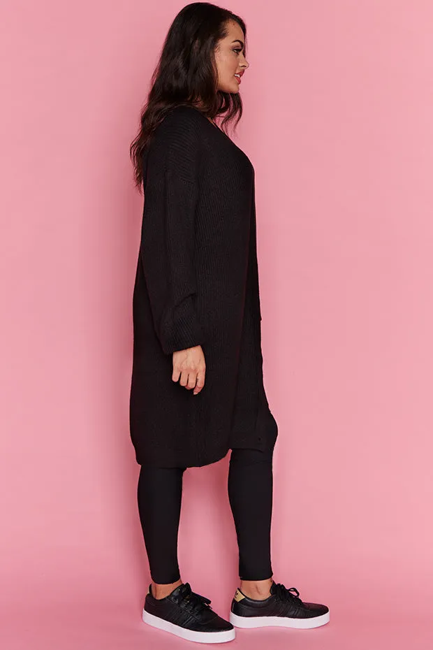 Hemi Black Longline Cardi