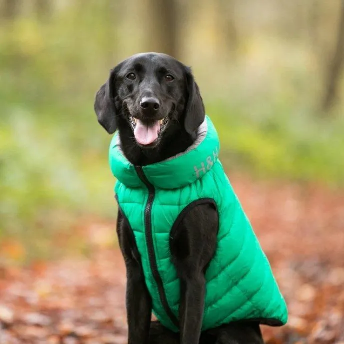 Hugo & Hudson - Reversible Puffer Jacket - Dark Green/Grey