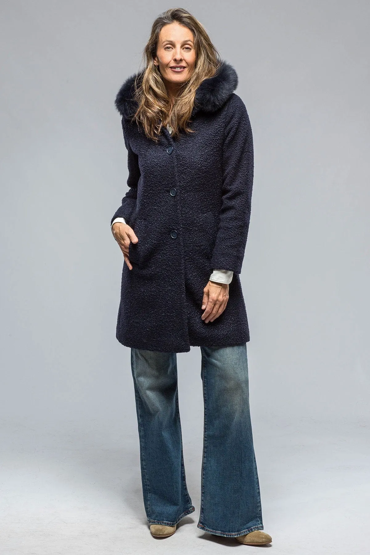 Ivana Wool Coat in Navy