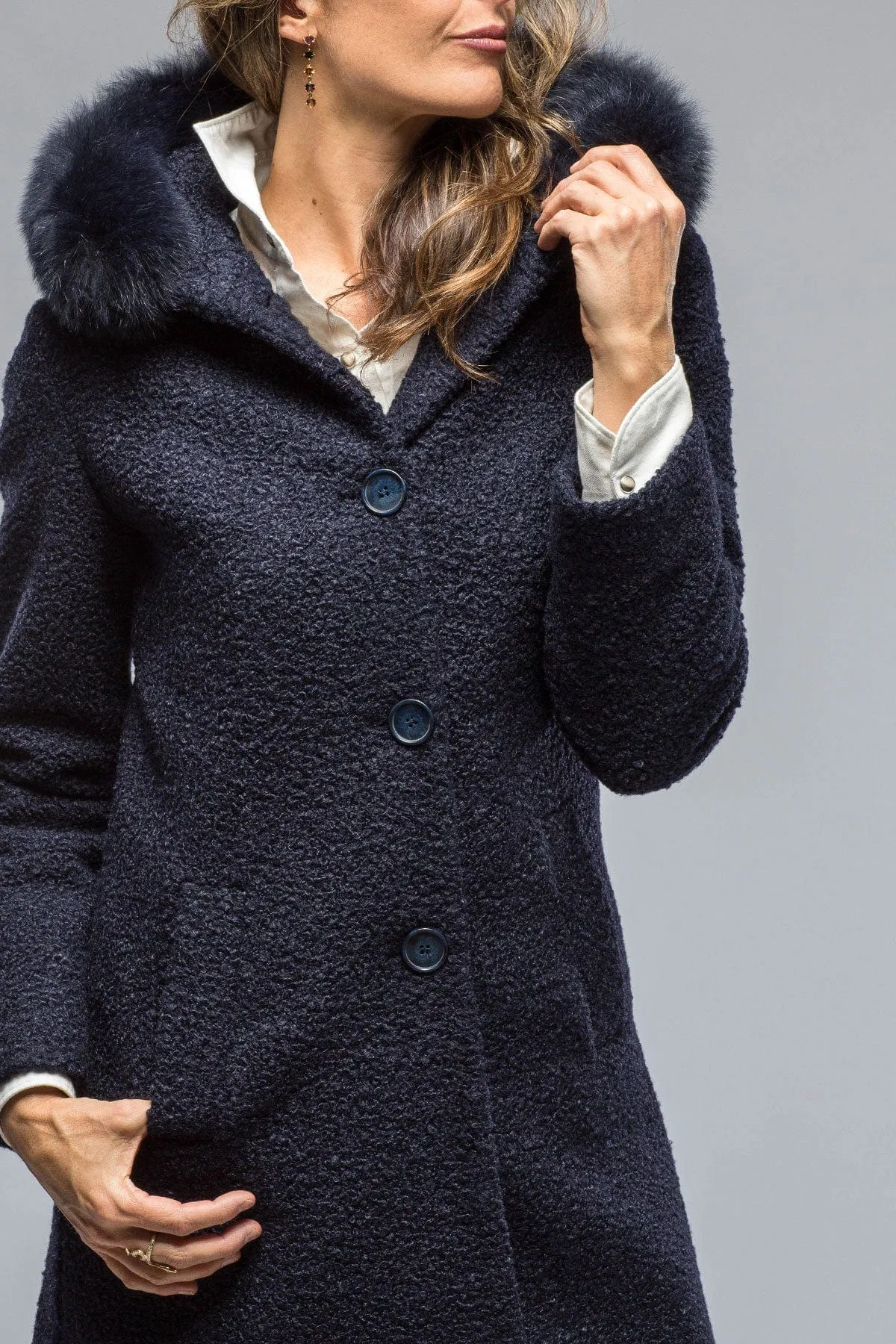 Ivana Wool Coat in Navy