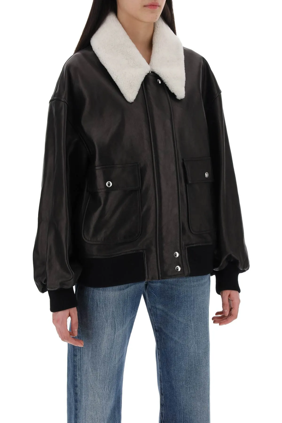 Khaite Leather Shellar Jacket