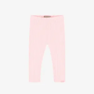 Legging long en tricot côtelé rose pâle, bébé || Light pink ribbed knit long legging, baby