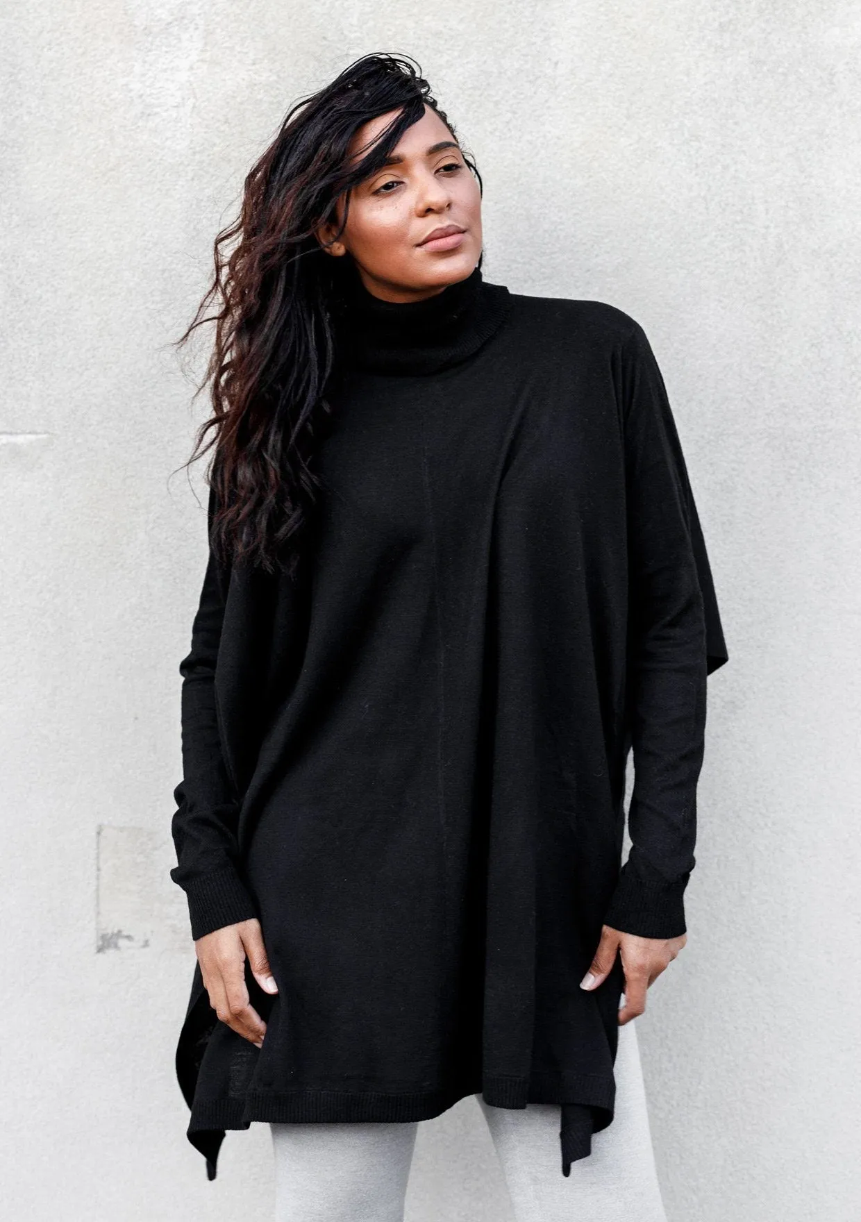 Let Loose Turtleneck Sweater Poncho