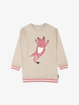 Longline Cat Print Sweatshirt