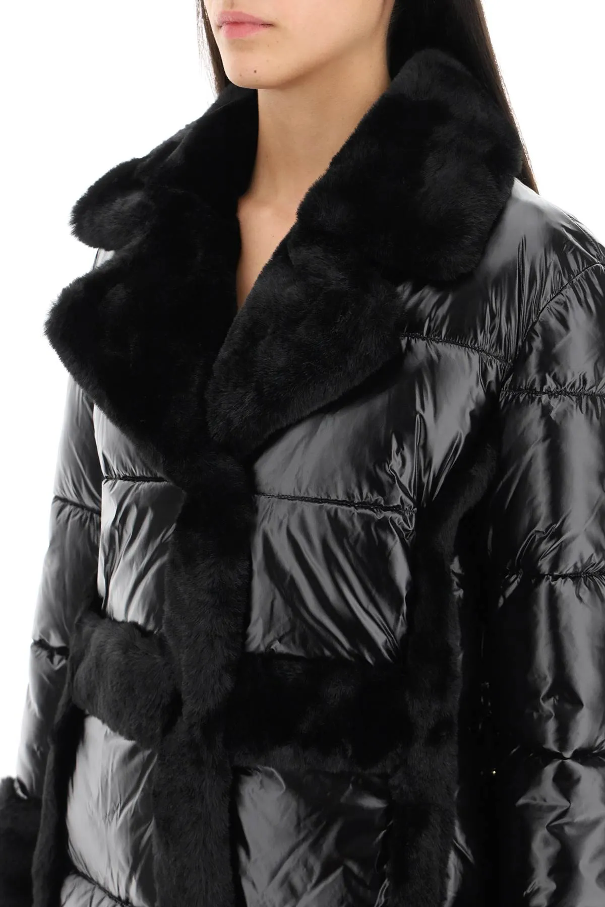 Marciano By Guess Puffer Jacket With Faux Fur Details