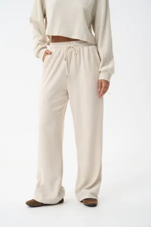 Milk Knitted Streight Leg Pants