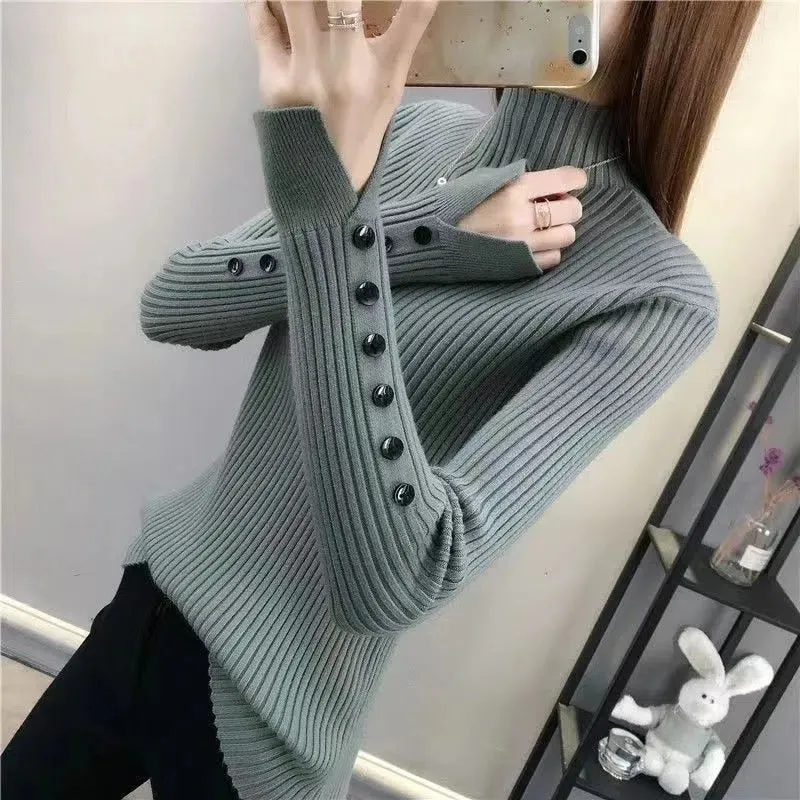 New-coming Autumn Winter Warm knit sweater Femme Turtleneck Pullovers Sweaters Long Sleeve Slim Oversize Korean Women's Sweater