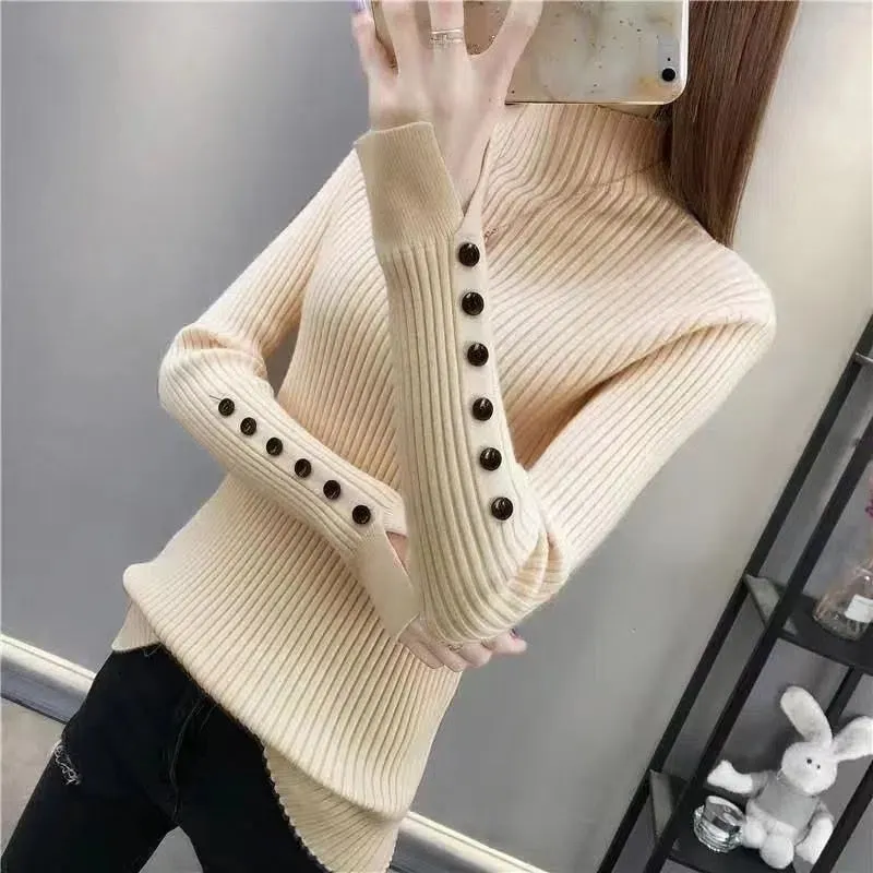 New-coming Autumn Winter Warm knit sweater Femme Turtleneck Pullovers Sweaters Long Sleeve Slim Oversize Korean Women's Sweater