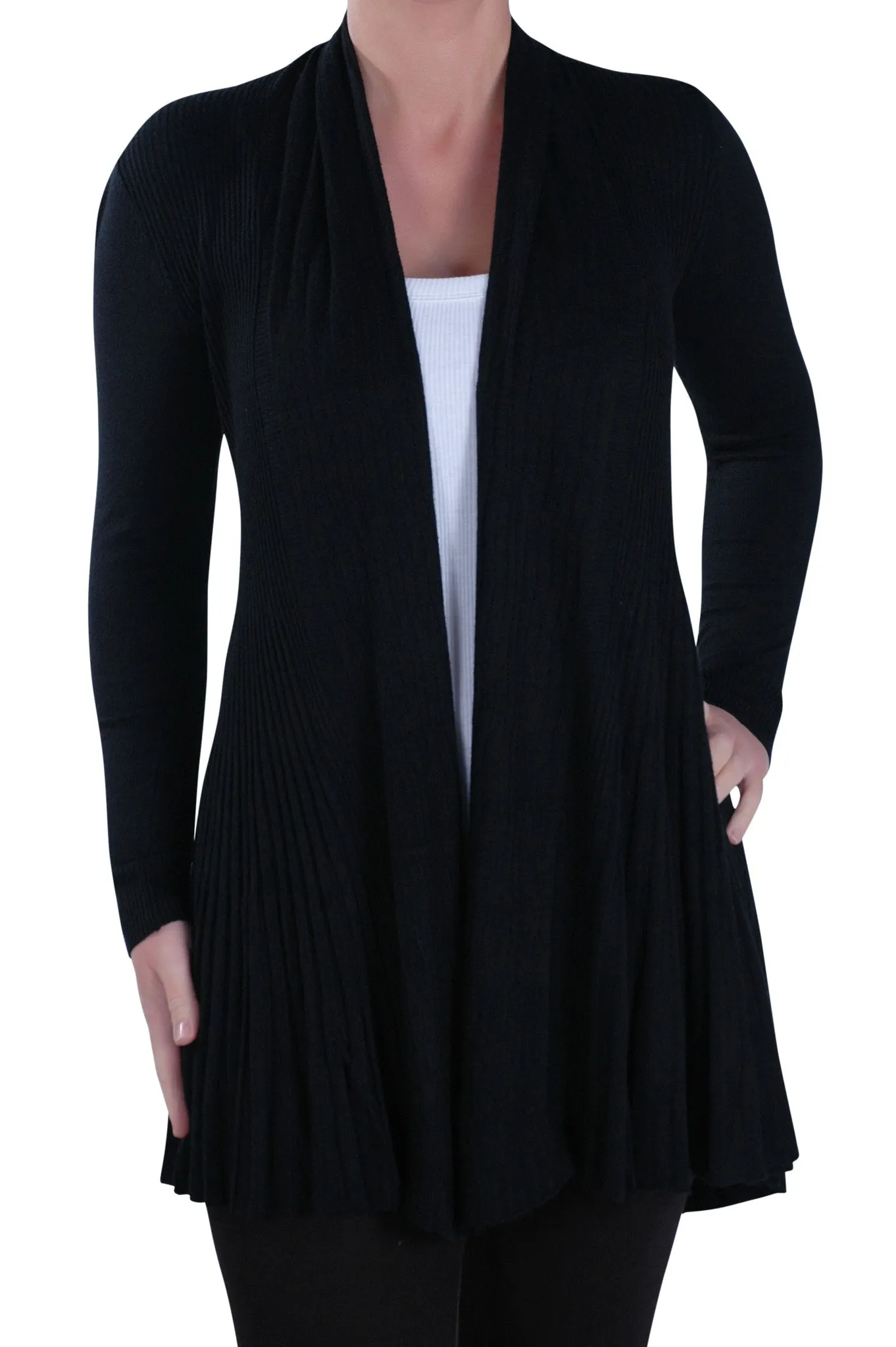 Open Front Knitted Cardigan