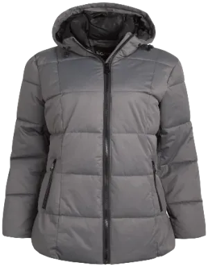 Polly Twill Puffer W/PVC Coat M Grey