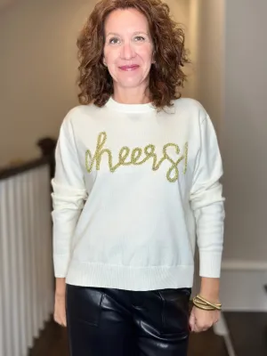 Queen of Sparkles Cheers Sweater in White