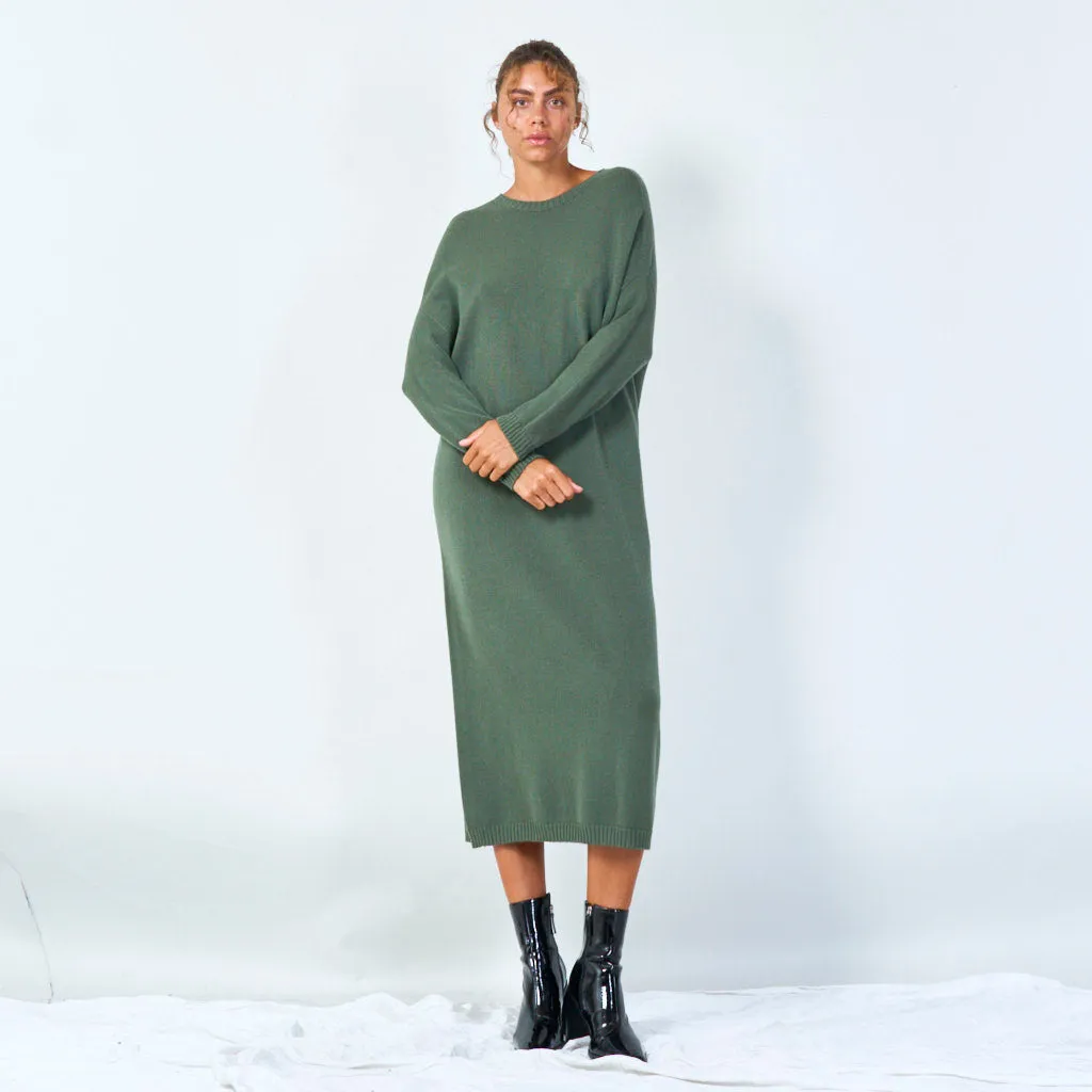 Relaxed fit midi sweater dress wholesale