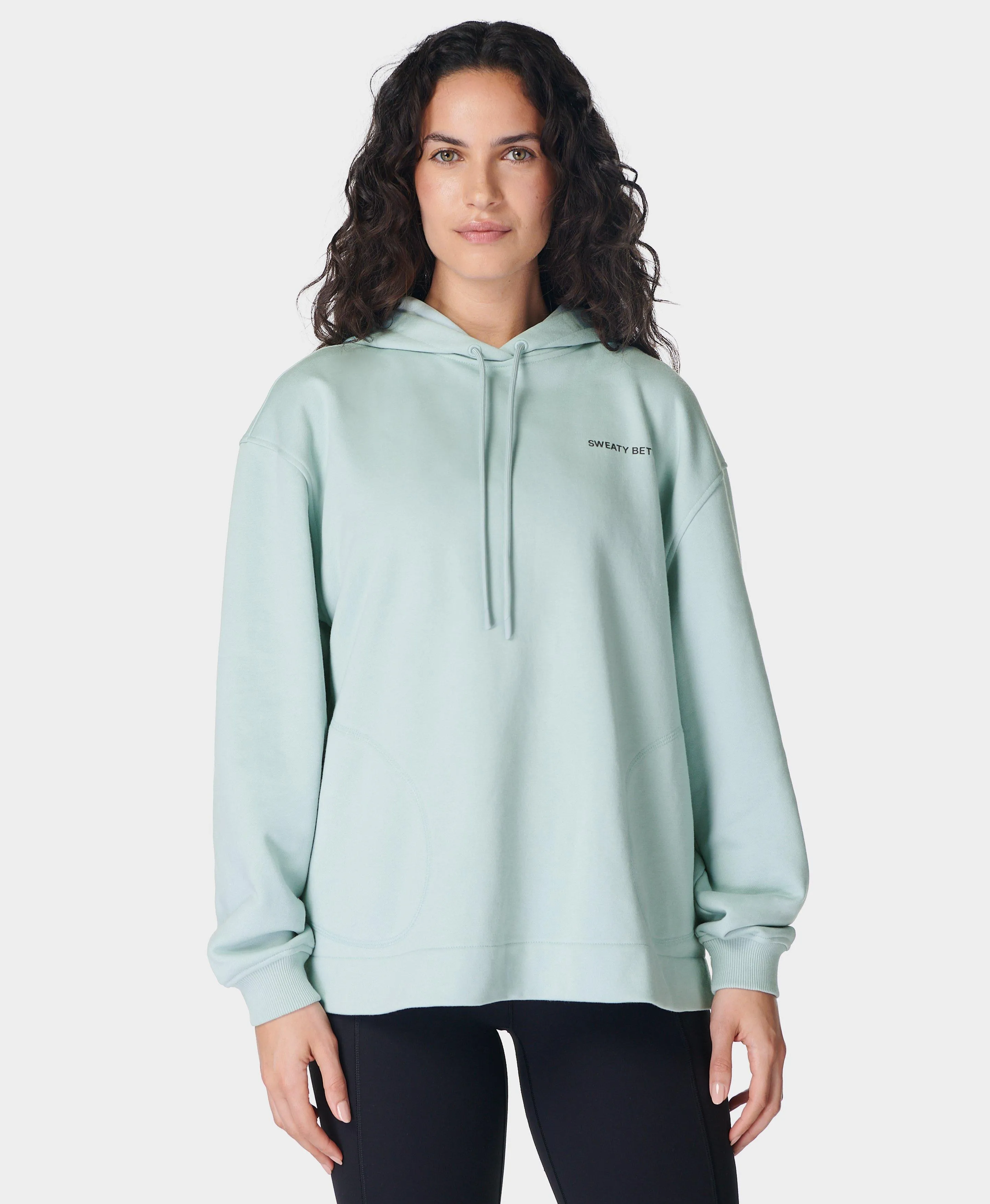 Revive Longline Hoody Sb9913 Muted-Teal-Blue