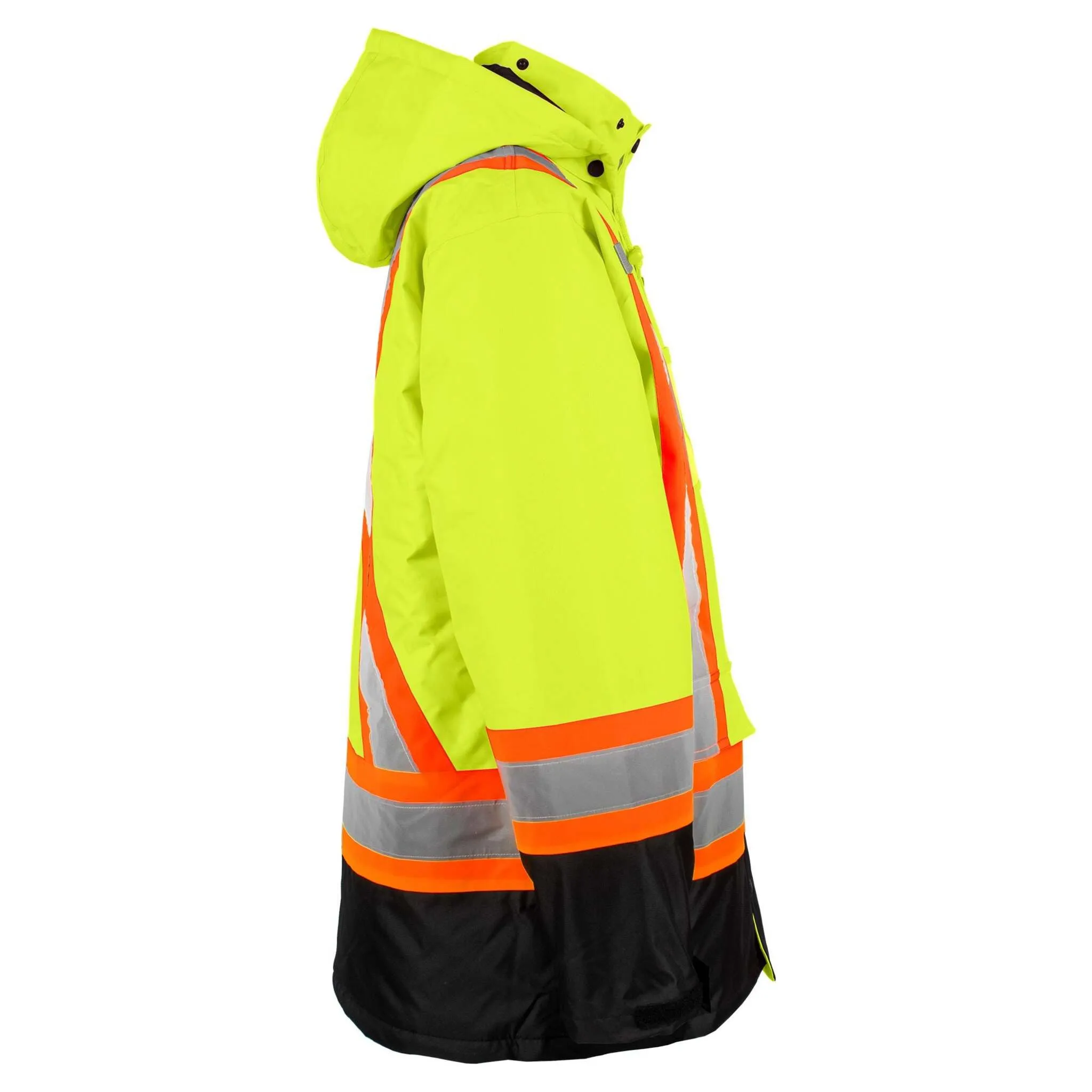 Terra Hi-Vis Men's 300D Poly Oxford Waterproof CSA Safety Parka with Quick Release Hood, Reflective Tape, Insulated Warmth, Durable, All-Weather Protection | S-5XL