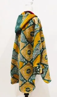 Throw and Go Hoodies Redefines Kantha (Green Floral)