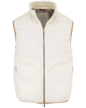 White Nylon Lightweight Down Vest