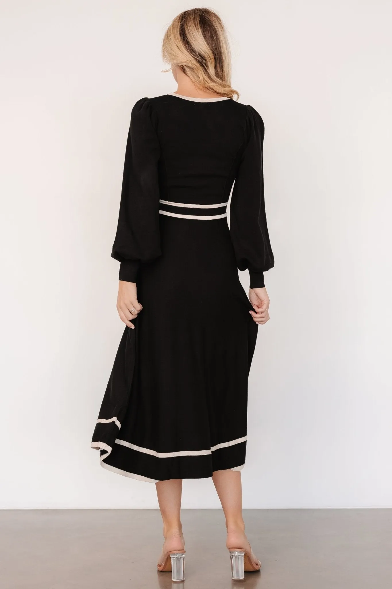 Winslet Knit Dress | Black   Cream