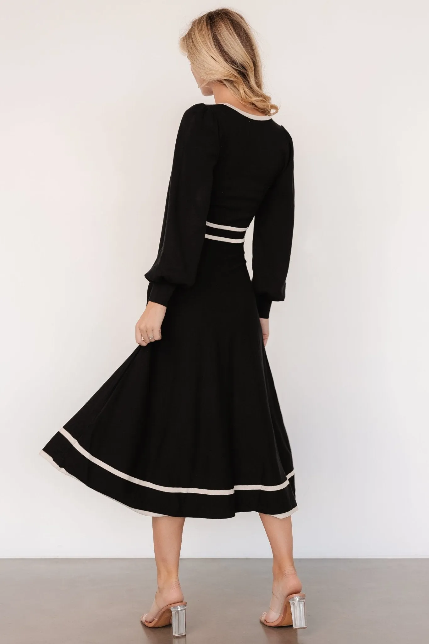 Winslet Knit Dress | Black   Cream