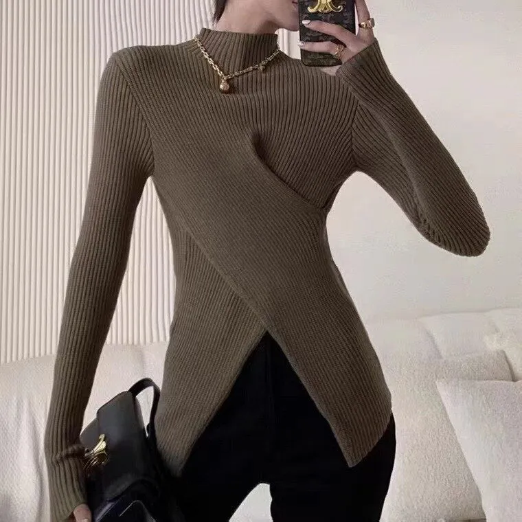 Wjczt Autumn Winter Turtleneck Knitting Sweater Women Bottoming Warm Sweaters 2022 Women's Pullovers Solid Fashion Simple Basic Tops