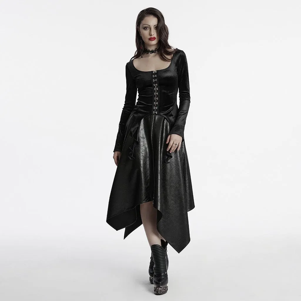 Women's Gothic Irregular Gradient Velvet Shirt