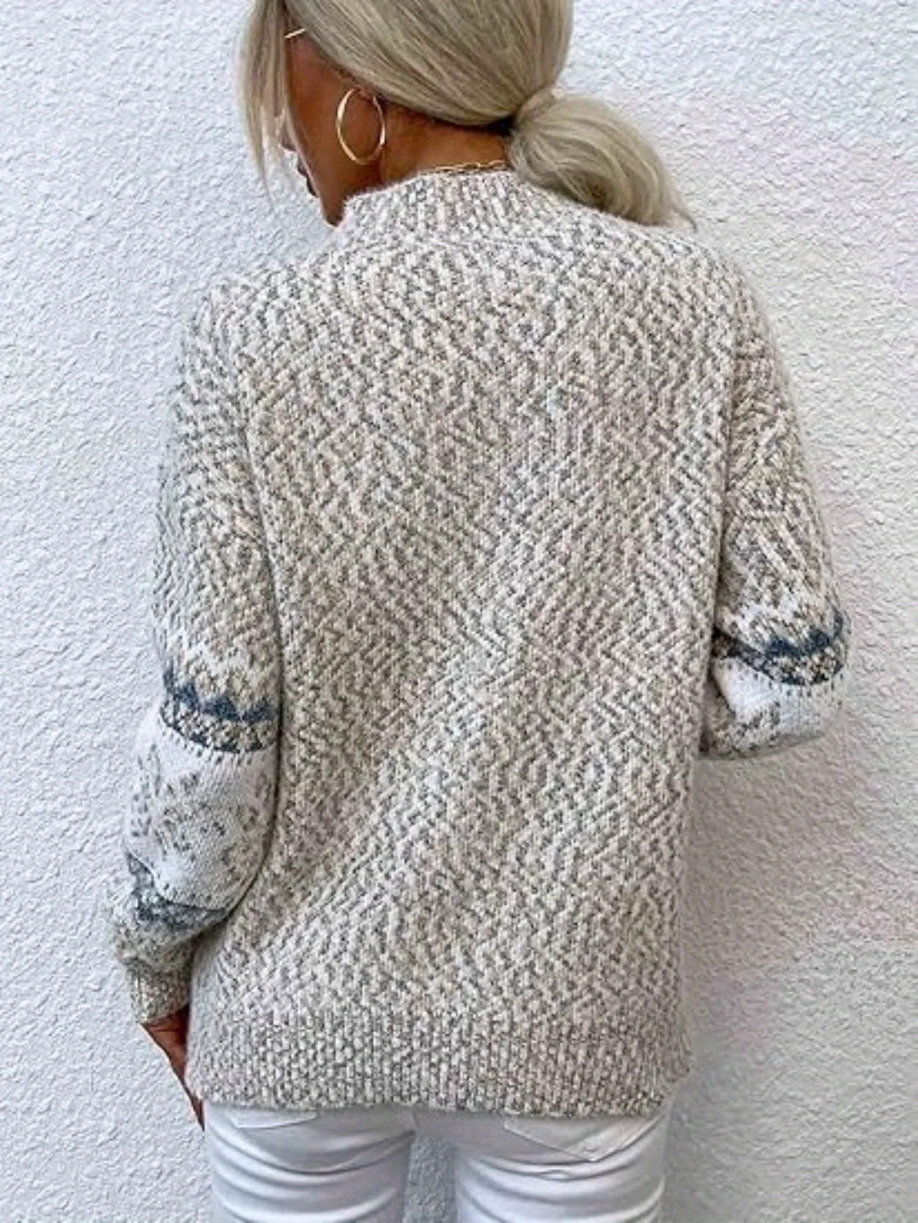 Women's knitwear Christmas elements half turtleneck snowflake sweater