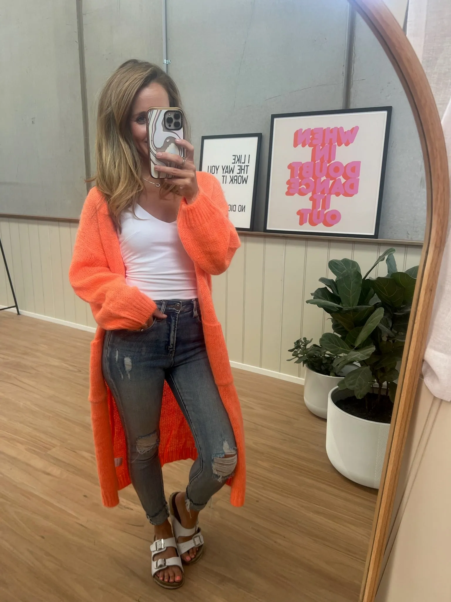 Zelda Longline Cardigan - Orange